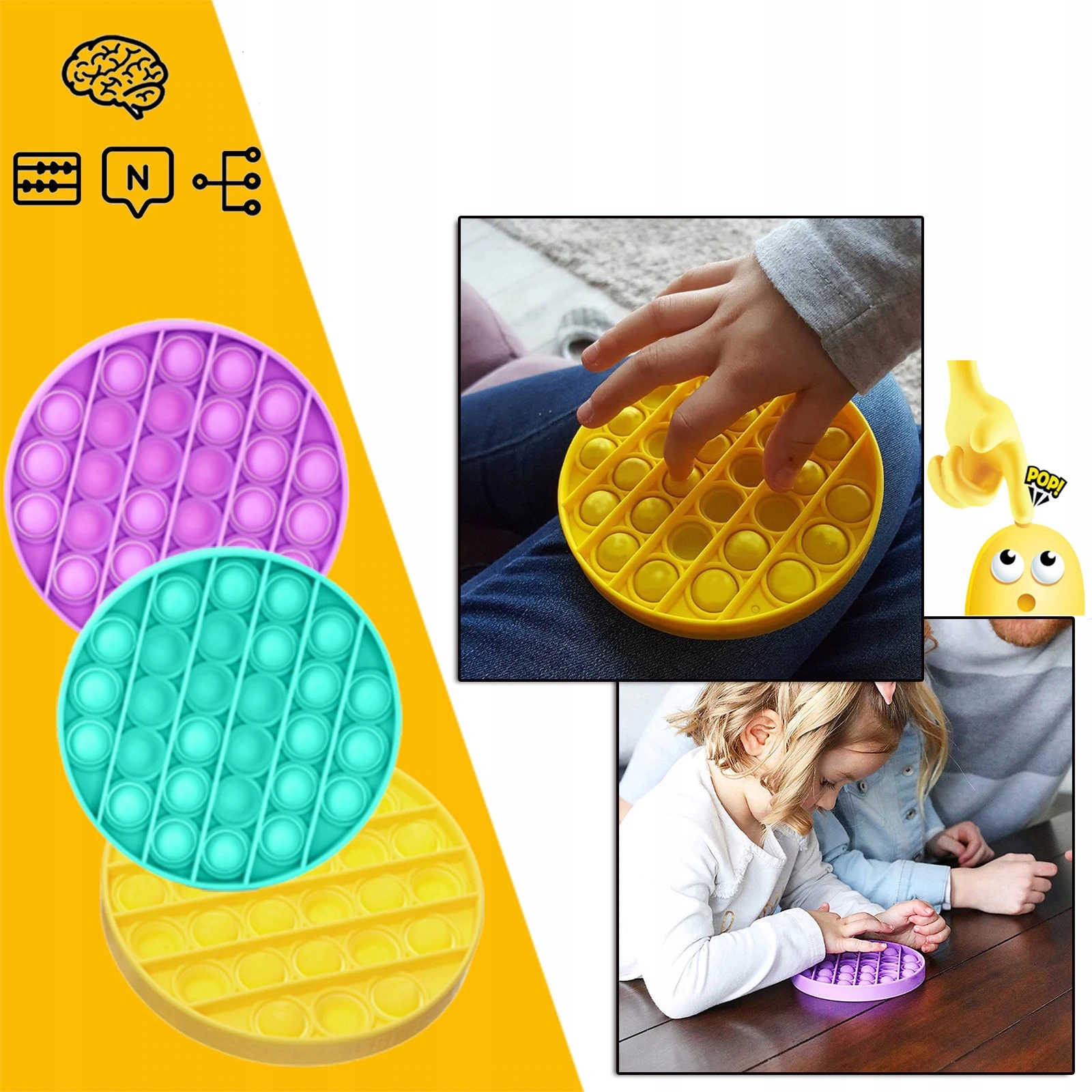 pop it kółko malinowe silikon wymiary 12,5 cm zabawka antystresowa push bubble