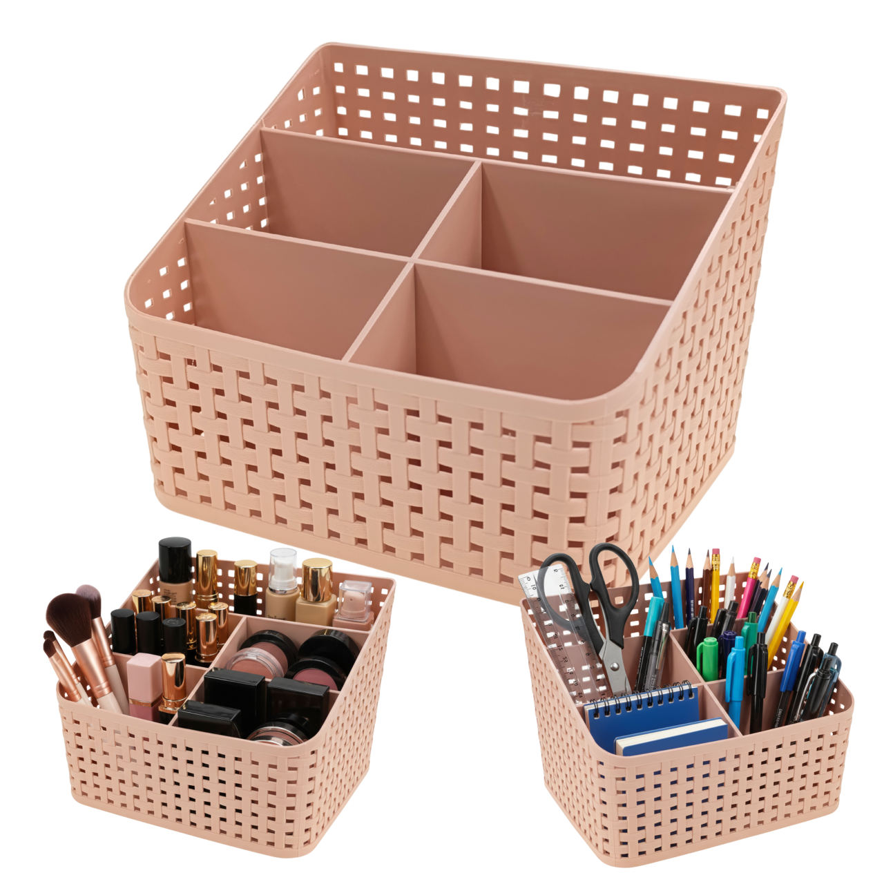 organizer na kosmetyki brudny róż organizer na biurko zdjęcie produktu 9