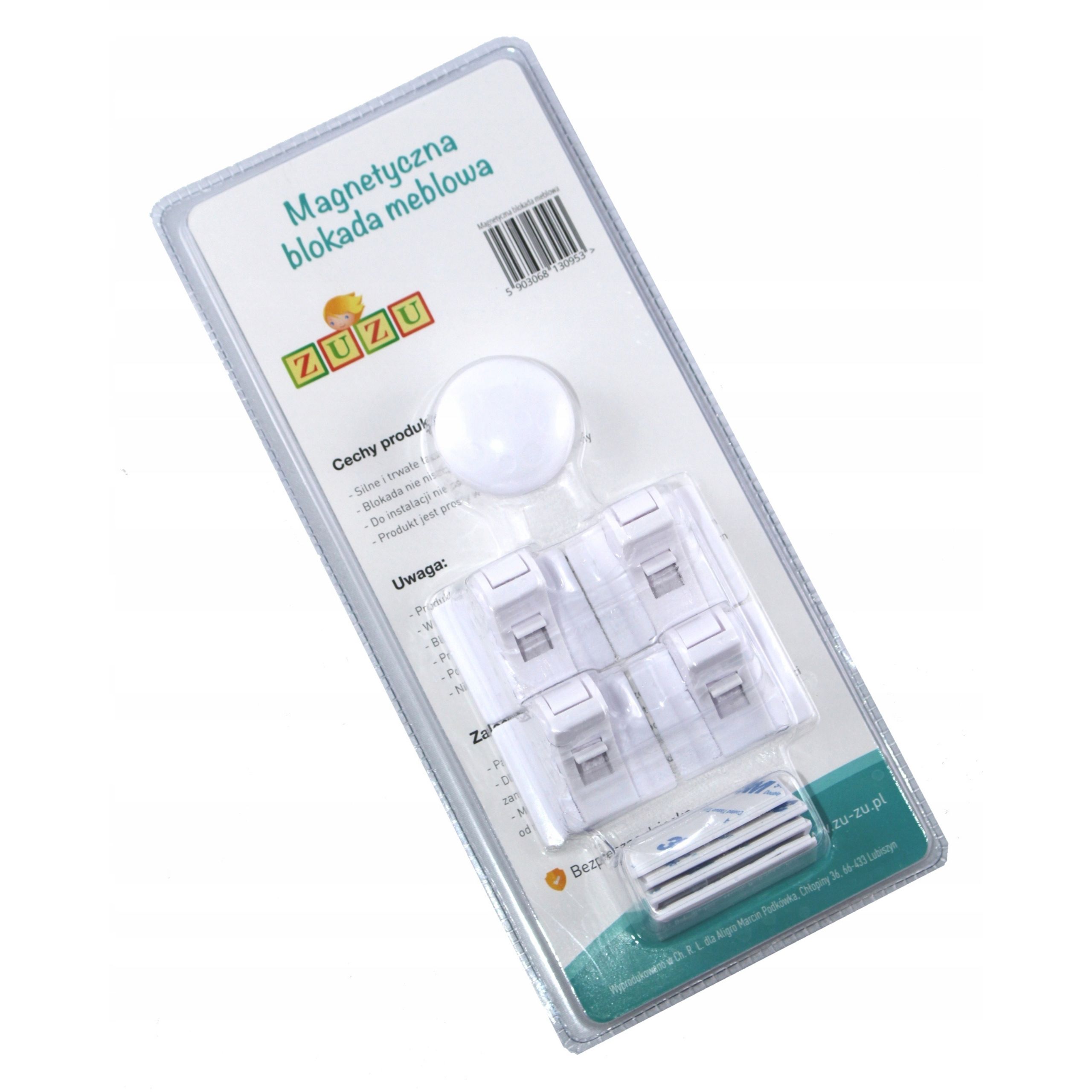 magnetyczna blokada szafek zuzu niewidoczna ukryta 4 szt klucz 5903068130953