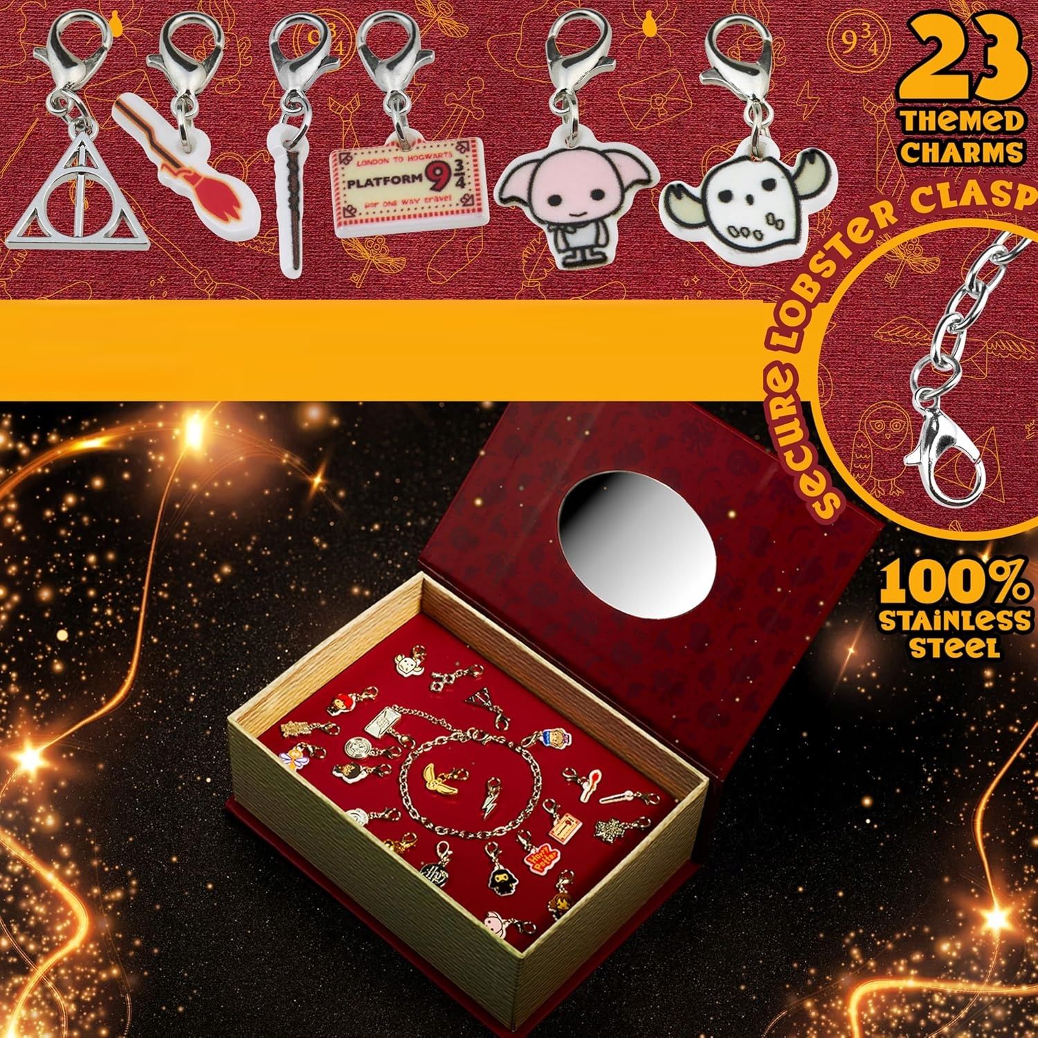 kalendarz adwentowy harry potter 24 zawieszki charms bransoletki naszyjniki get trend