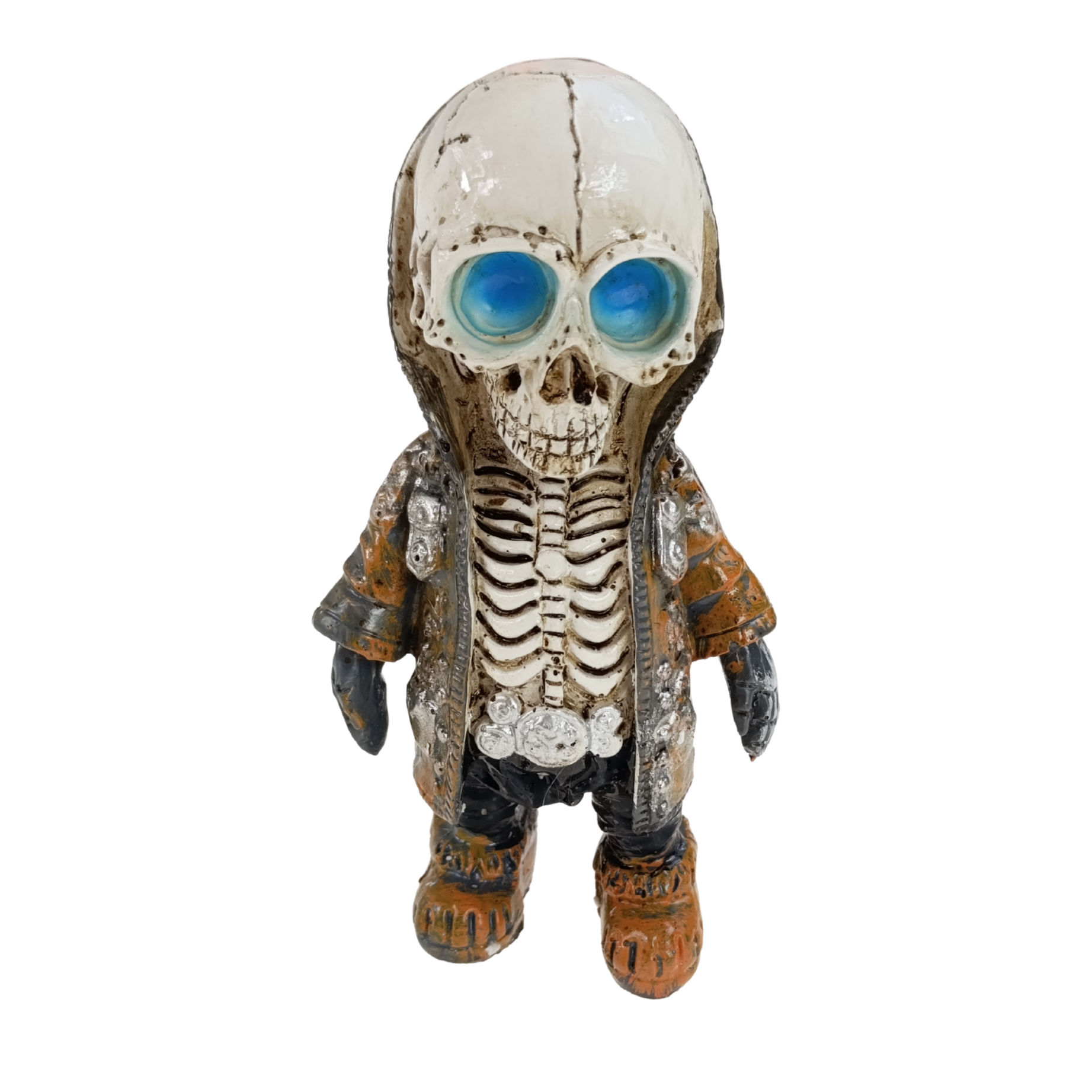 figurka szkielet halloween simplo model 4 pomarańczowo szara kurtka dekoracja