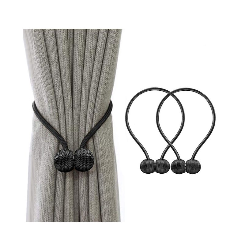 spinki do firan czarne klamra do zasłon na magnes 2 sztuki 5907621826123