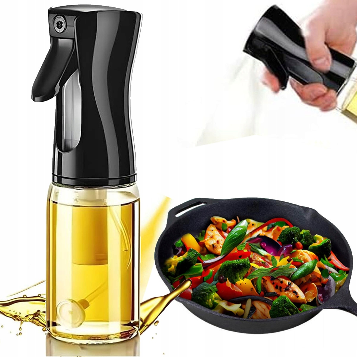 Szklana butelka z dozownikiem do oliwy 200 ml