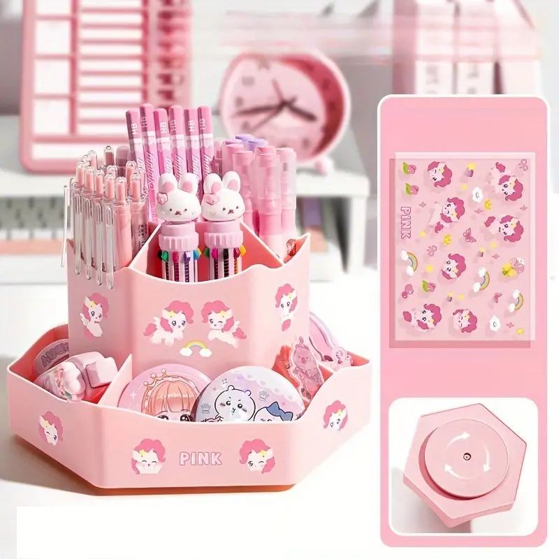 przybornik-na-biurko-simplo-rozowy-organizer-na-kredki-z-naklejkami-kucykow