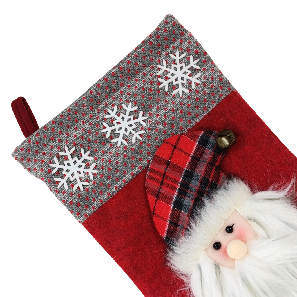skarpeta świąteczna mikołaj 3D detal broda futerko prezent z jutą