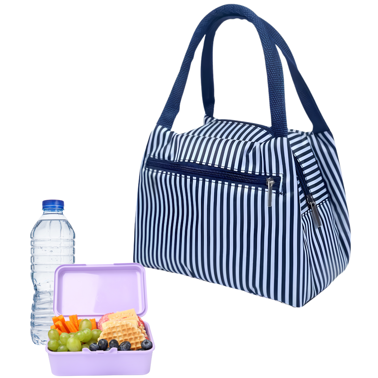 Śniadaniówka termiczna w paski na lunchbox do pracy i szkoły