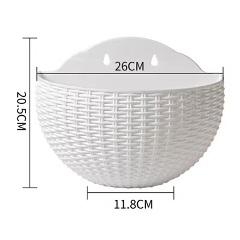 doniczka wiszaca rattan na sciane brazowa simplo wymiary i wieszaki