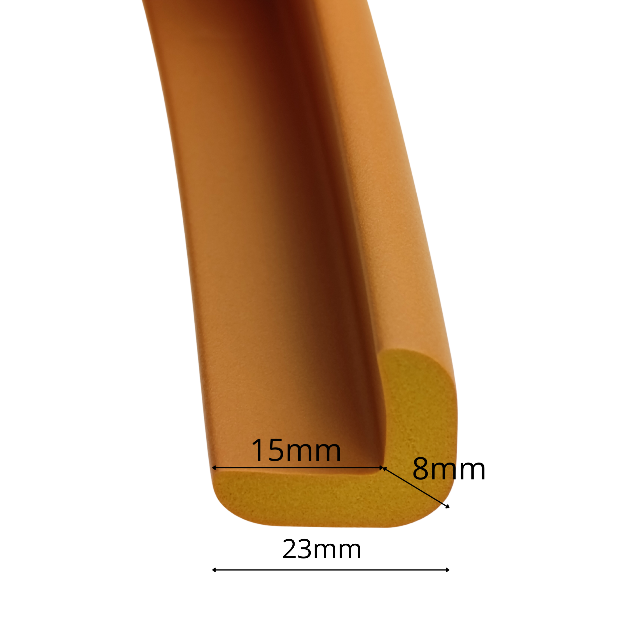 taśma piankowa zabezpieczająca krawędzie mebli 8mm 23mm 2m jasny brąz pianka NBR 5903068131660
