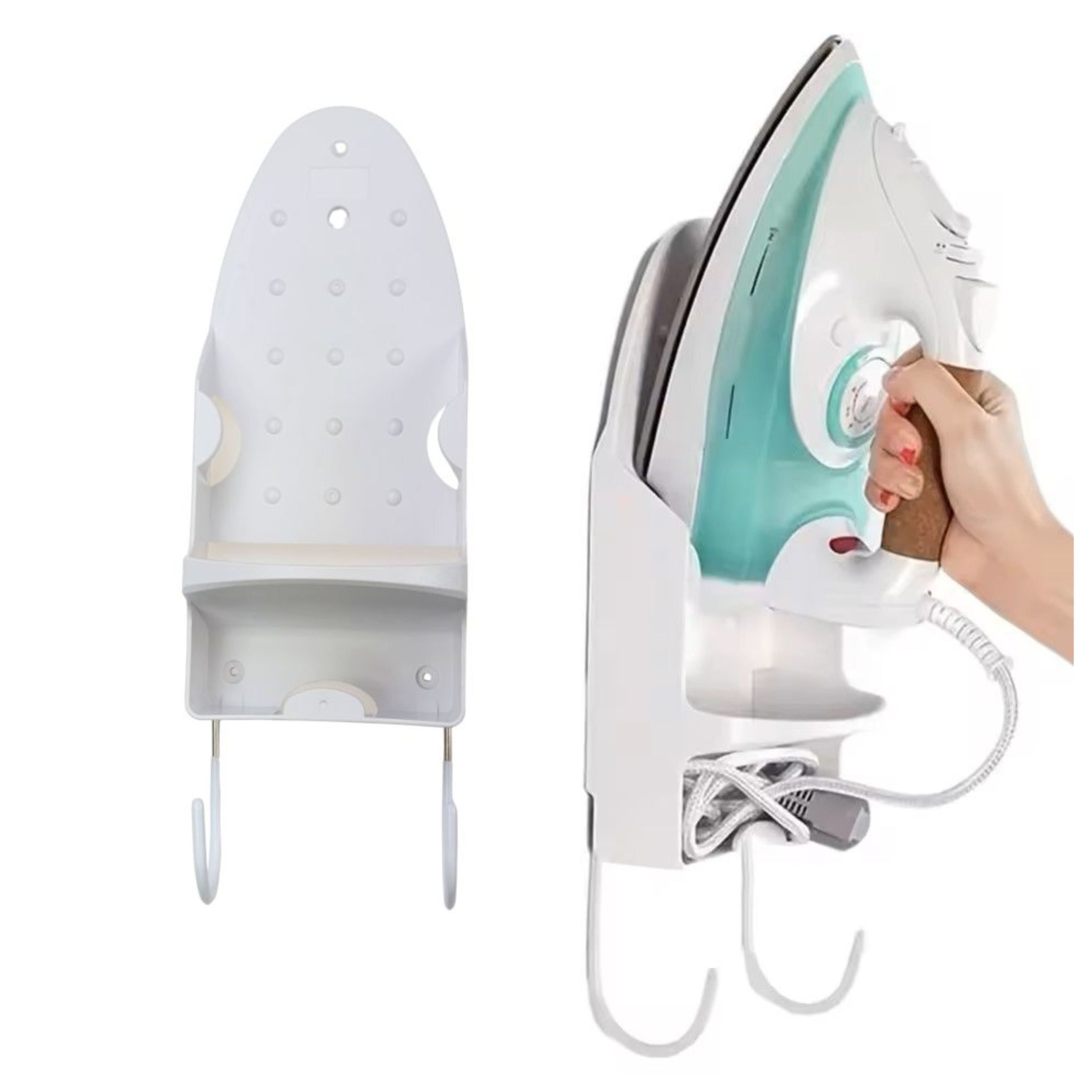 uchwyt wieszak na żelazko i deskę do prasowania simplo biały półka do szafy na ścianę ean 5903068138188