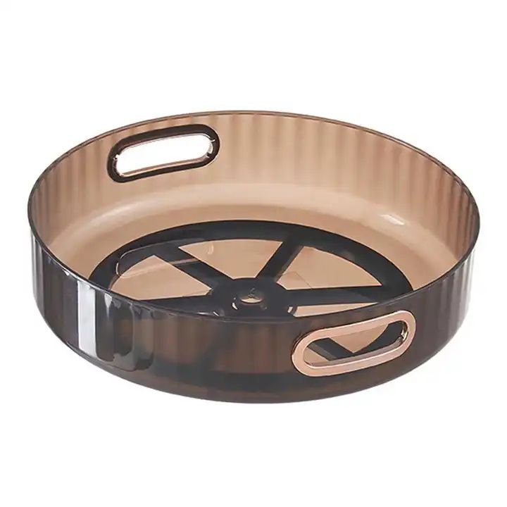 półka obrotowa organizer grafitowy 28x7 cm z miedzianymi uchwytami