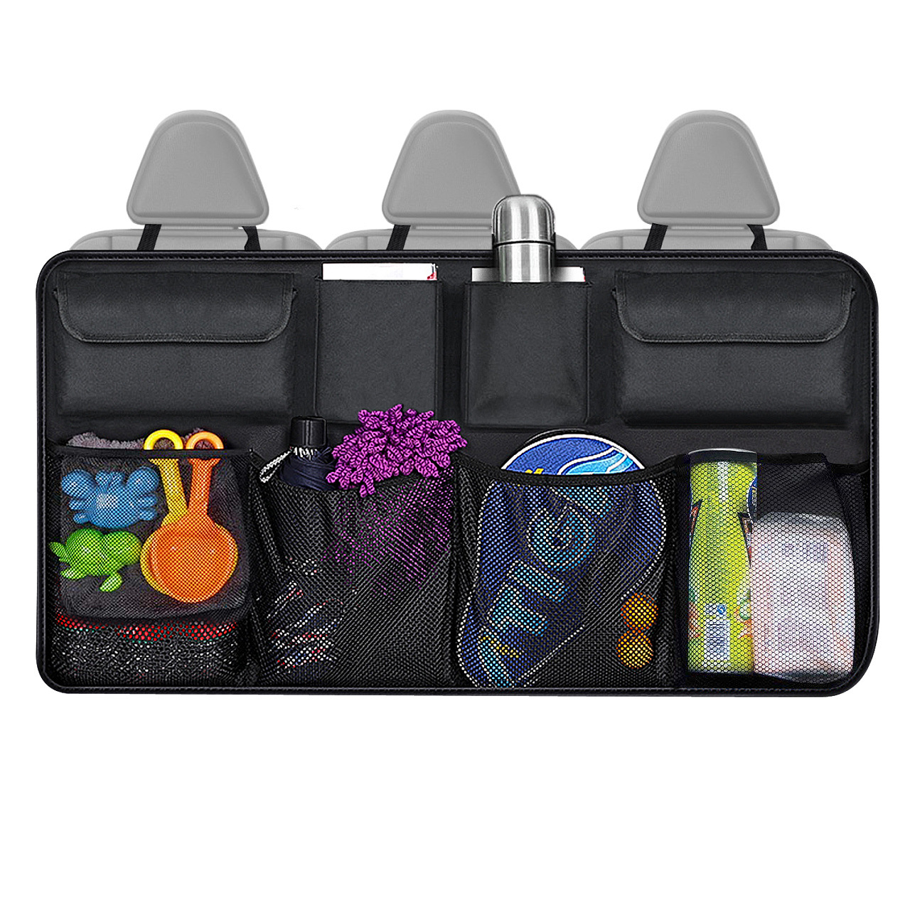 organizer samochodowy do bagaznika czarny 88x48 cm 8 kieszeni 5907451376270