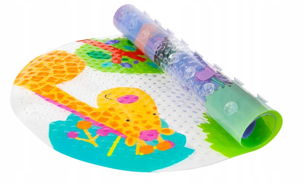 mata antypoślizgowa akuku do wanny wanienki prysznica 69x39 kolorowy nadruk przyssawki