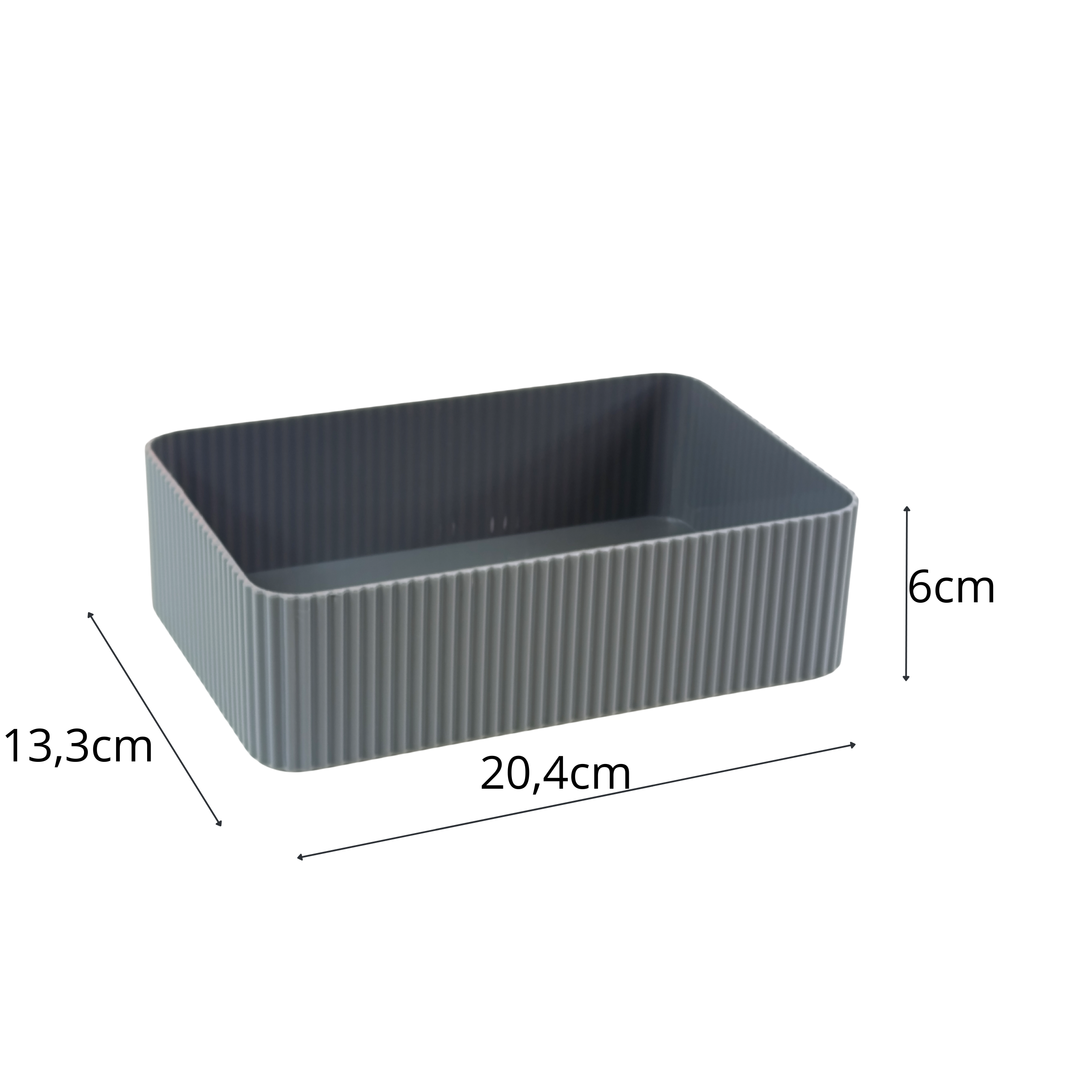 szary organizer simplo L specyfikacja 20,4x13,3x6 cm plastikowy