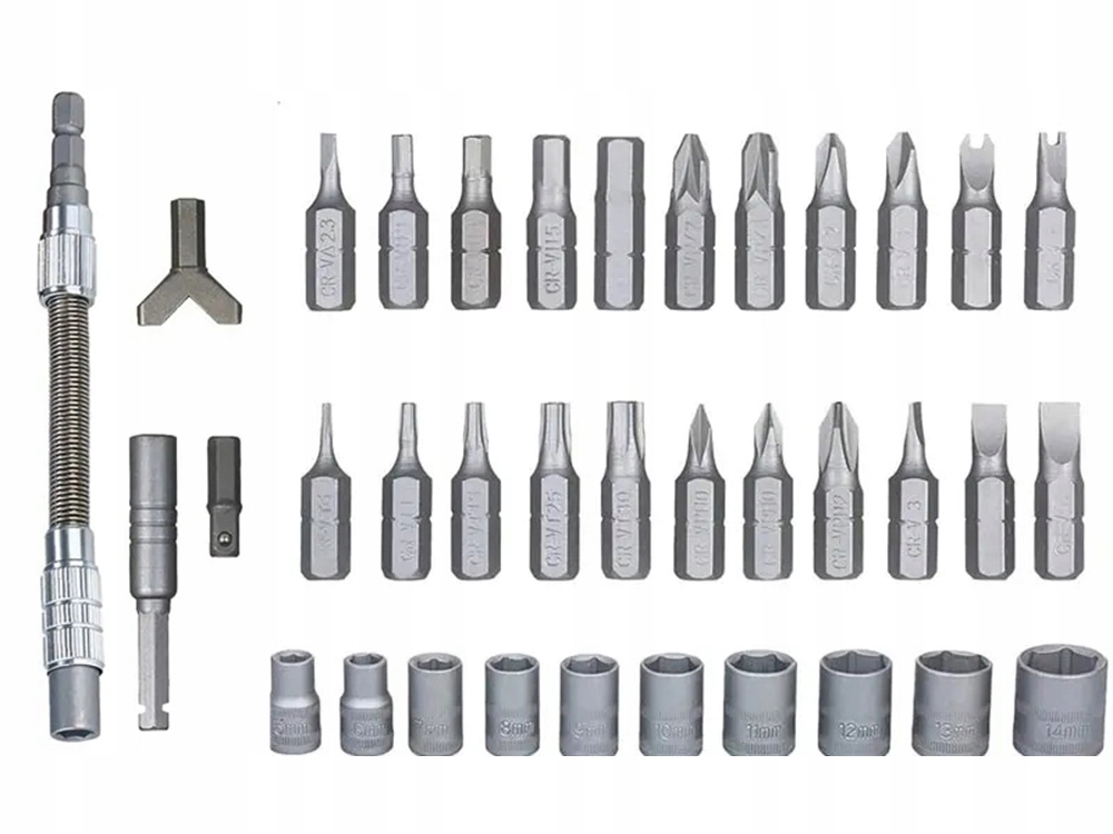zestaw narzędzi z grzechotką i bitami torx 38 elementów w etui
