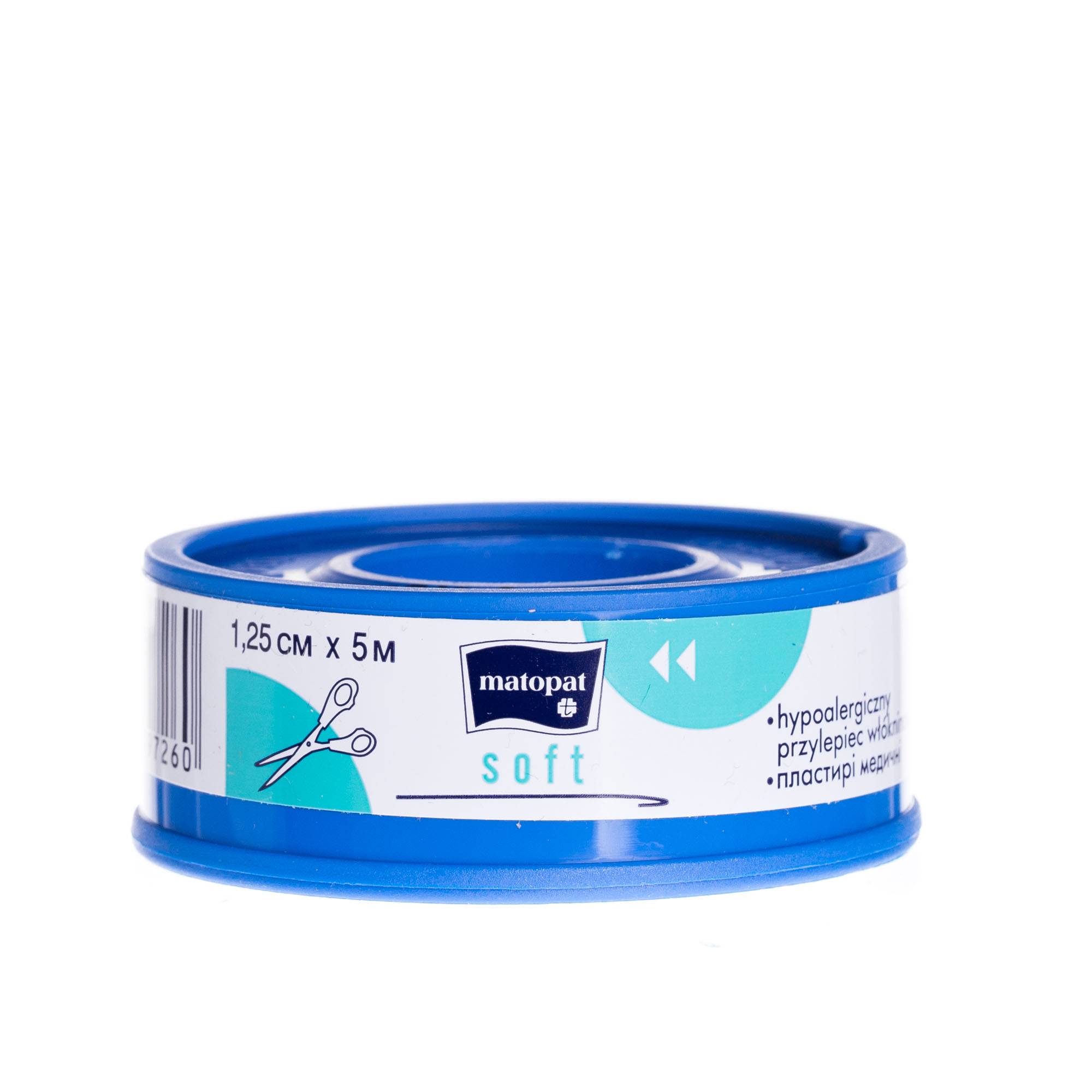 plaster włókninowy Matopat Soft 1,25cm x 5m hipoalergiczny oddychający