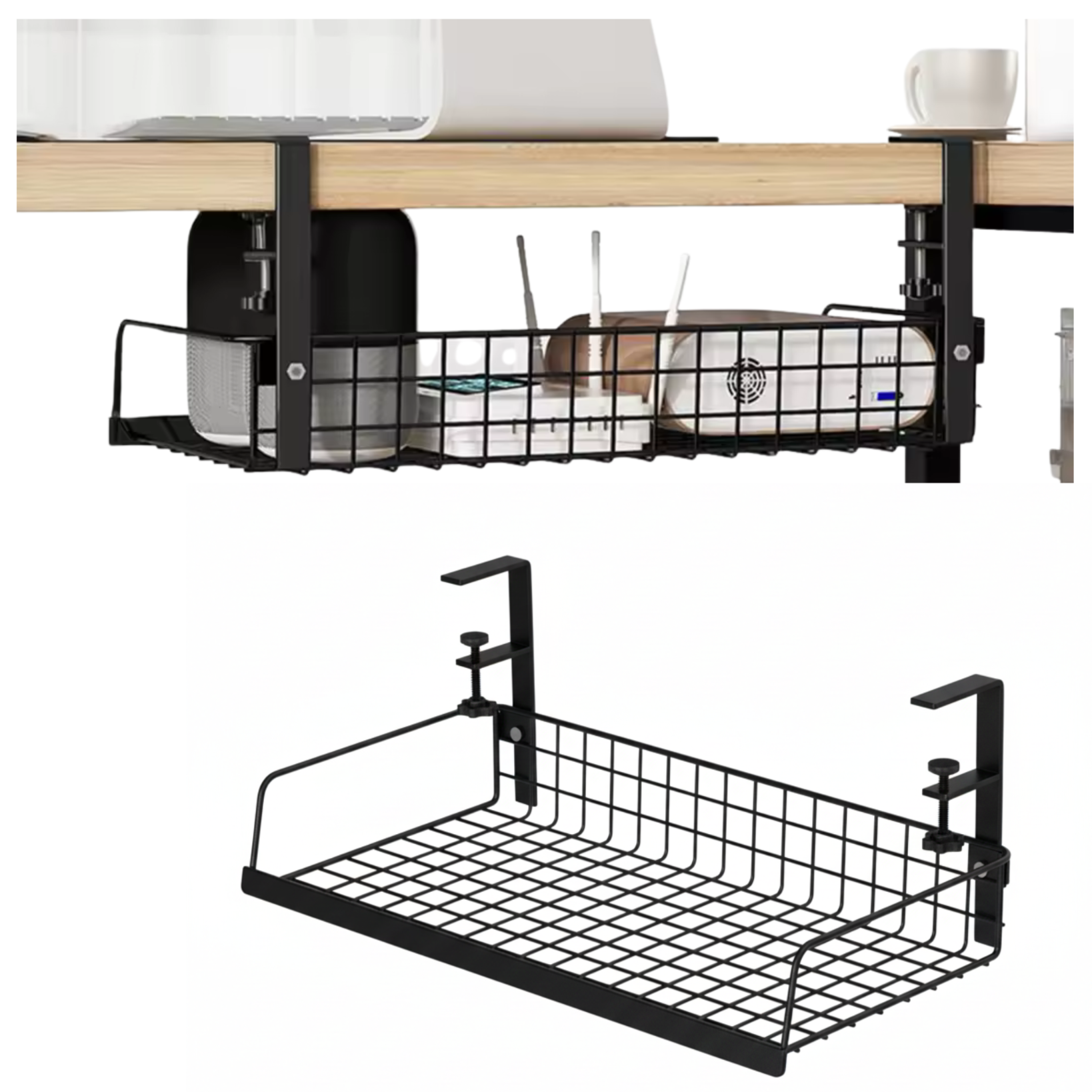 organizer na kable polka pod biurko simplo szczegoly uchwytu i zacisku