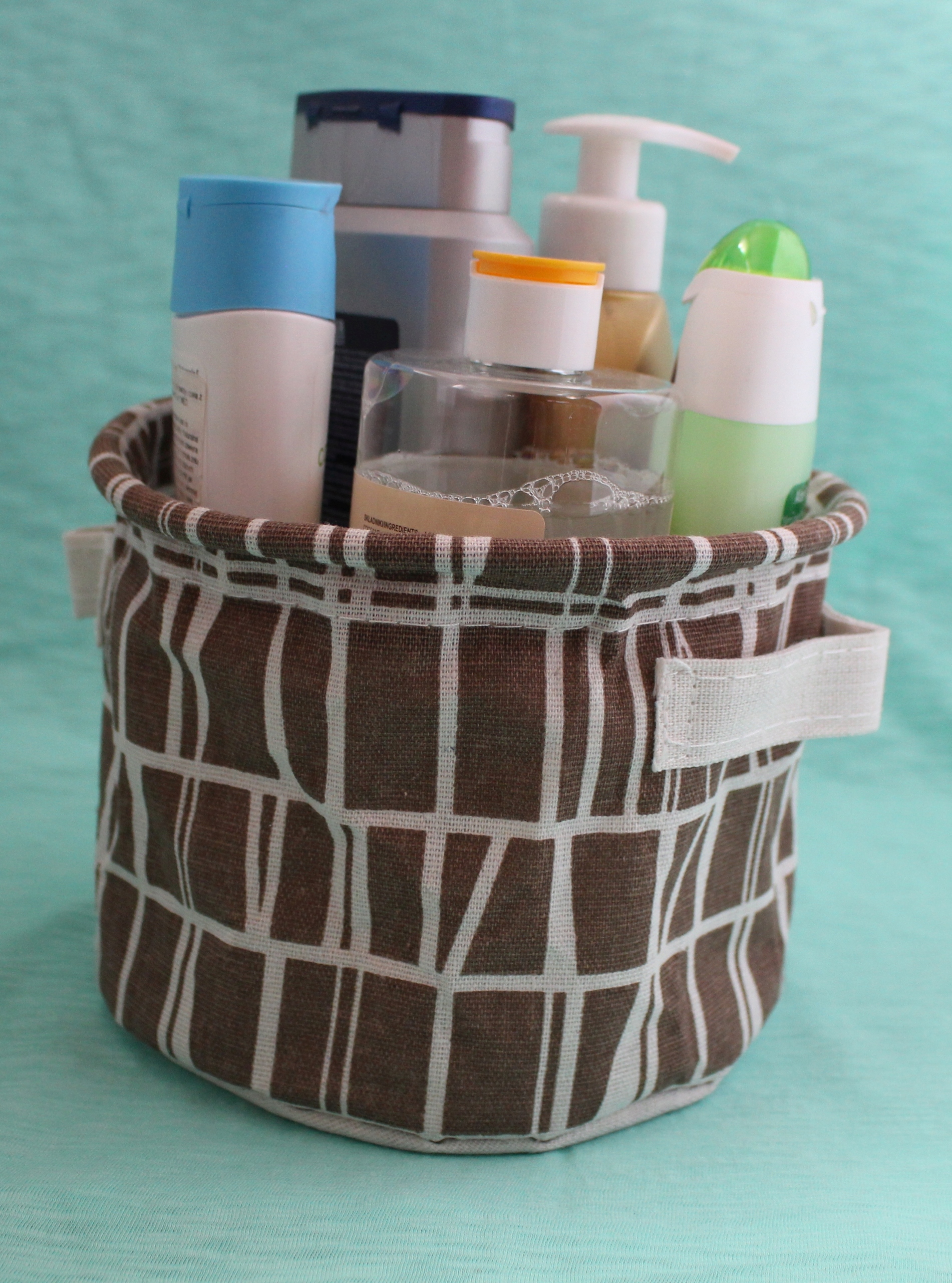 koszyk do przechowywania wzór nr 1 okrągły pojemnik materiałowy ogumowanie wewnętrzne