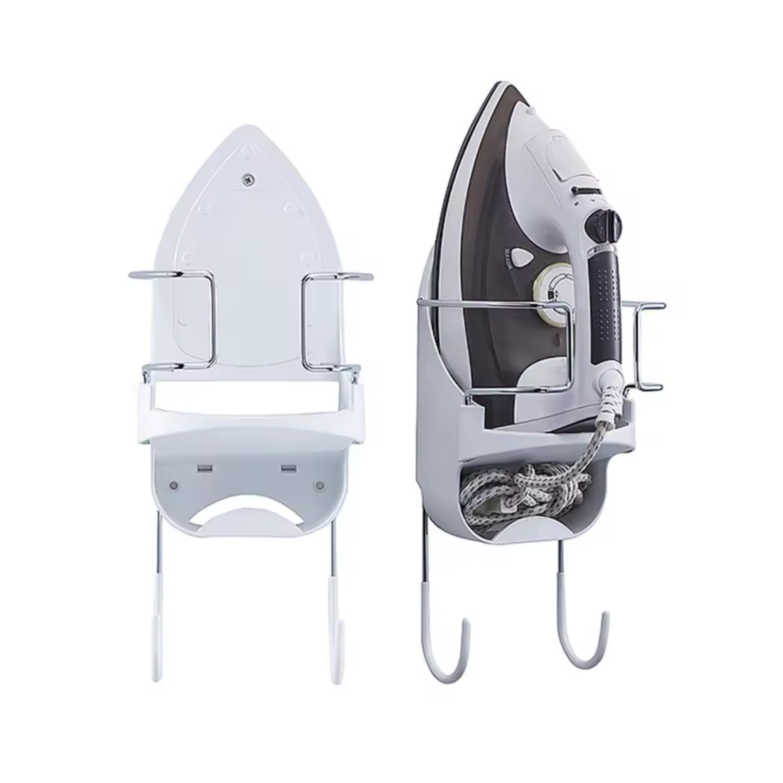 duży wieszak na żelazko i deskę do prasowania na ścianę simplo biały półka ean 5903068138195