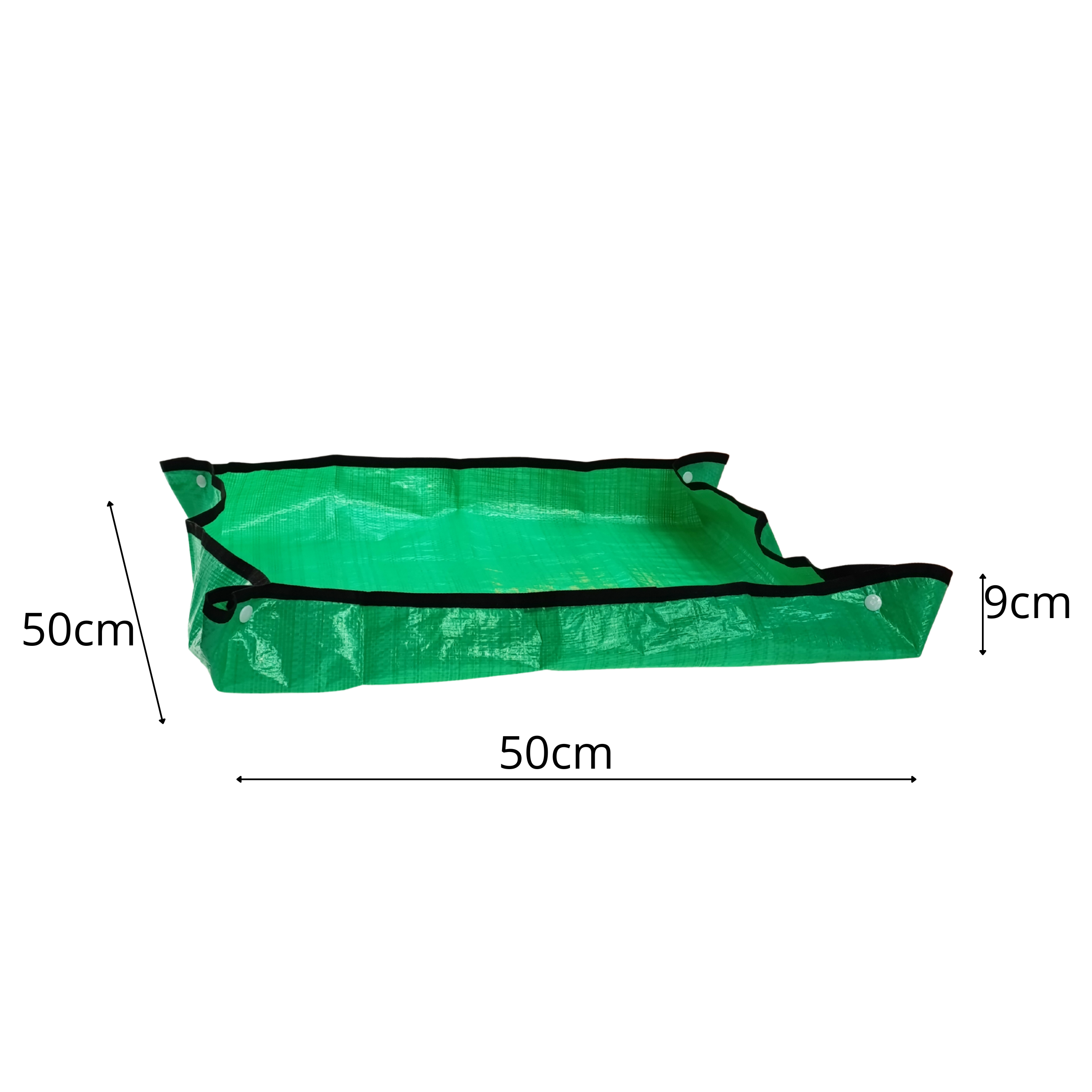 mata do przesadzania roślin 50x50 zielona z czarnym obrzeżem ścianki 9cm simplo 5903068138294