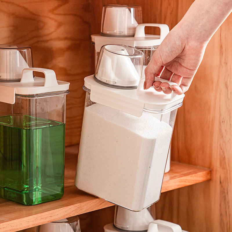 pojemnik na detergenty do prania transparentny 2300 ml z miarką