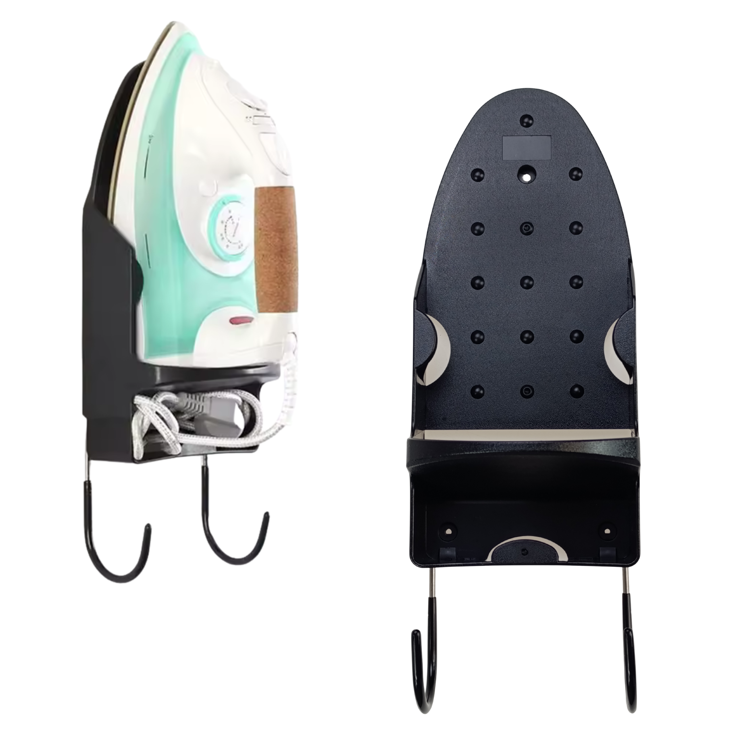 wieszak uchwyt na żelazko i deskę do prasowania simplo czarny półka do szafy na ścianę ean 5903068138171