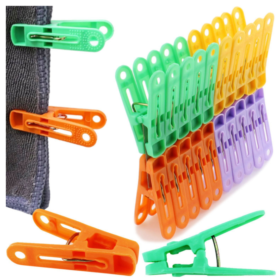 klamerki do prania plastikowe kolorowe 50 mm zestaw 20 sztuk