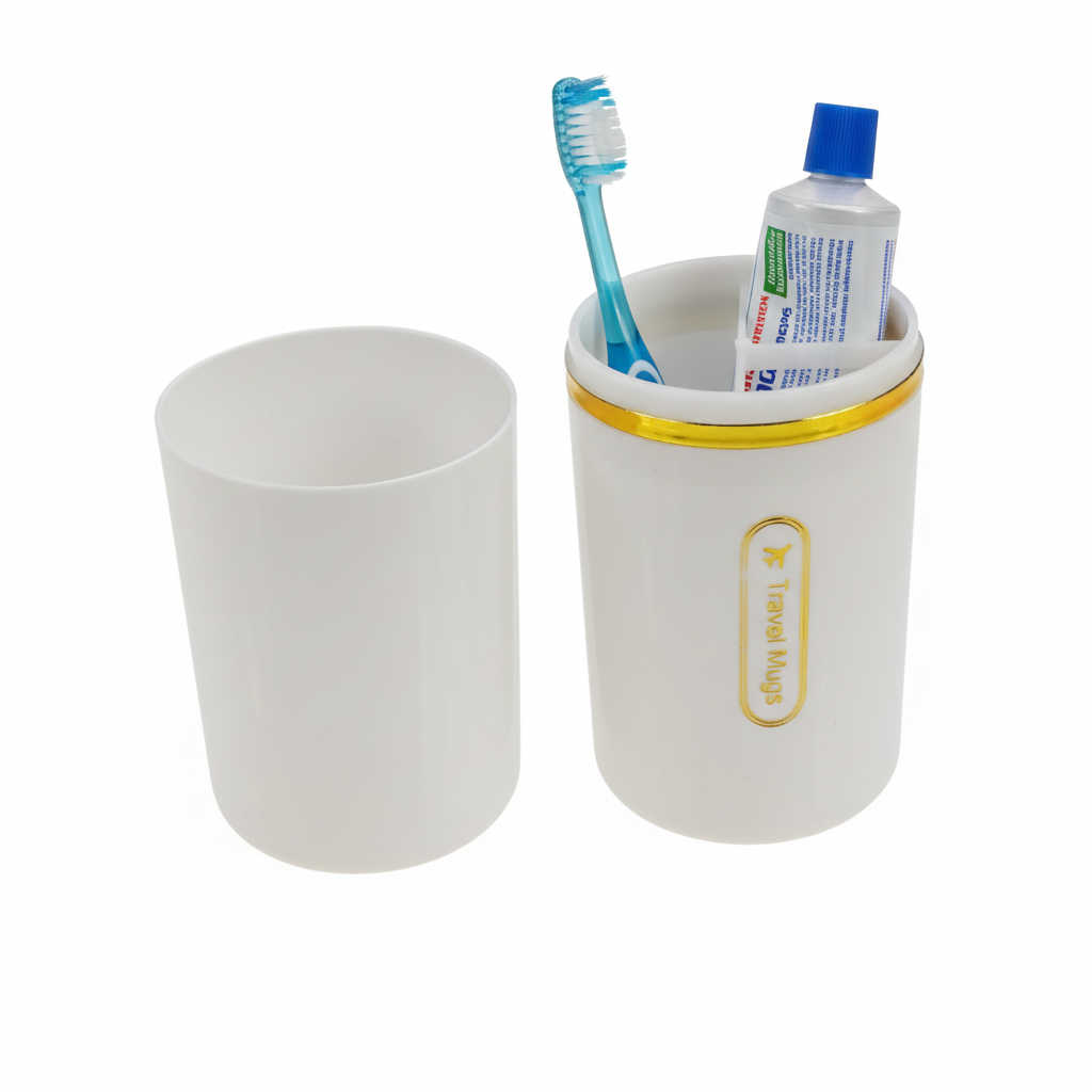 pojemnik podróżny na szczoteczki i pastę do zębów biel złoto etui simplo 5903068137891 zdjęcie