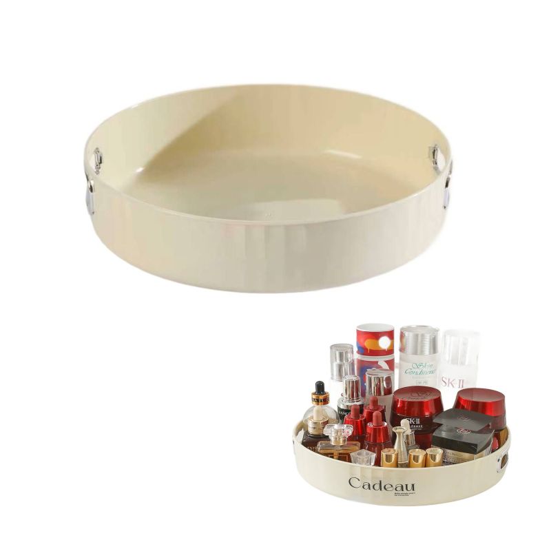 organizer obrotowy simplo kremowa taca 28 cm na przyprawy i kosmetyki