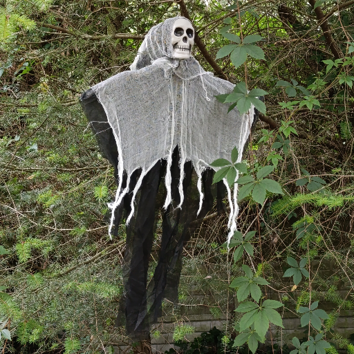 dekoracja halloween zjawa z zawieszką i składanymi ramionami