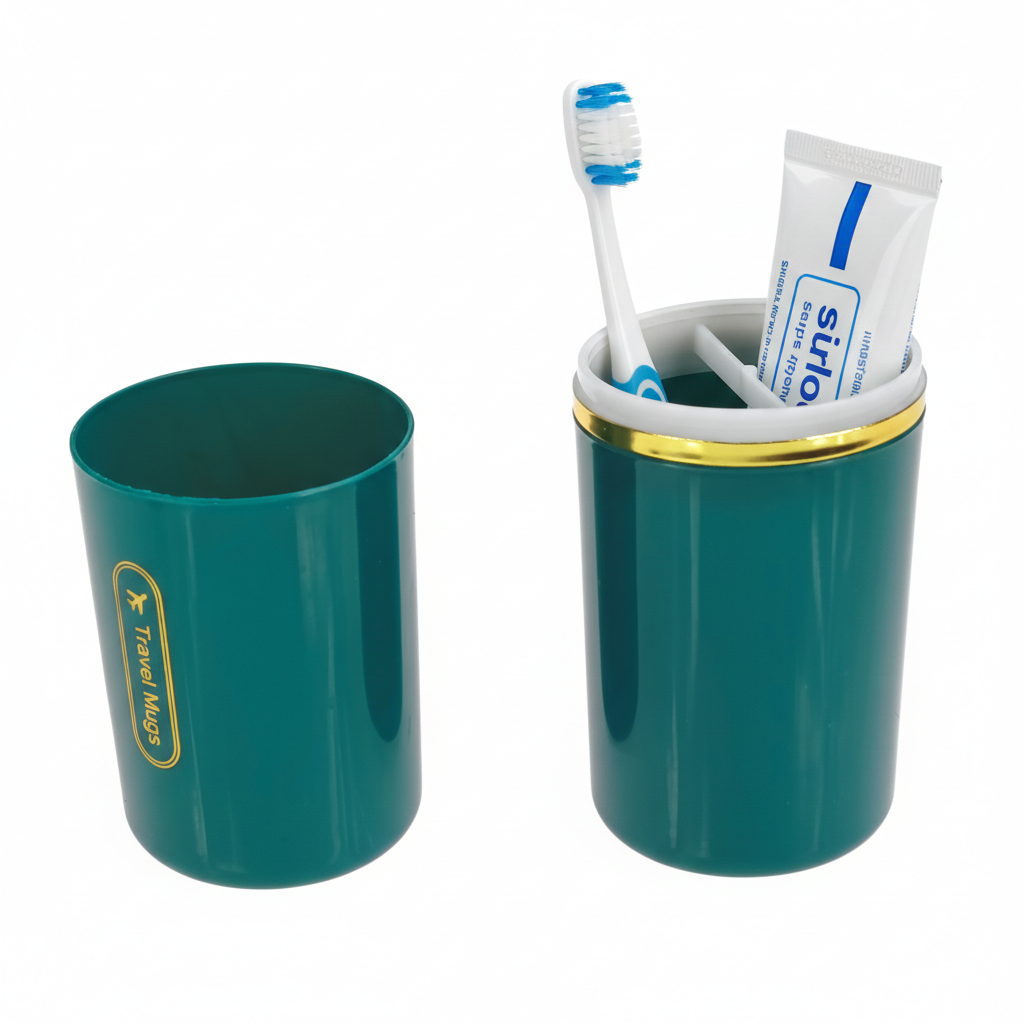 etui na szczoteczkę i pastę do zębów duże pojemnik podróżny organizer higieniczny simplo butelkowa zieleń 5903068137884 650ml