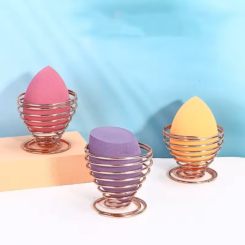 stojak na gąbkę do makijażu rose gold elegancki dodatek do toaletki