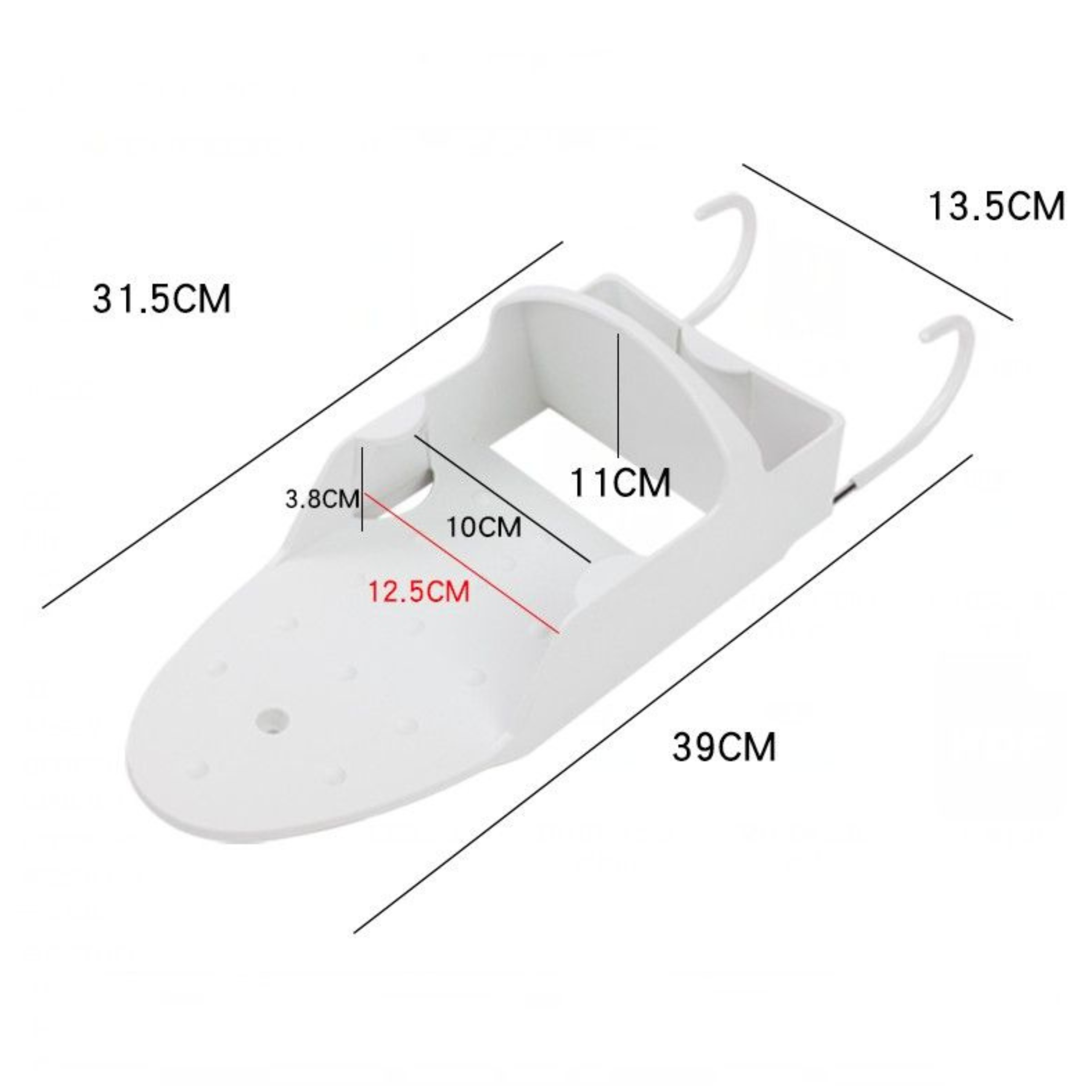 wieszak na żelazko i deskę do prasowania simplo biały specyfikacja wymiary 39cm 13,5cm 11cm ean 5903068138188