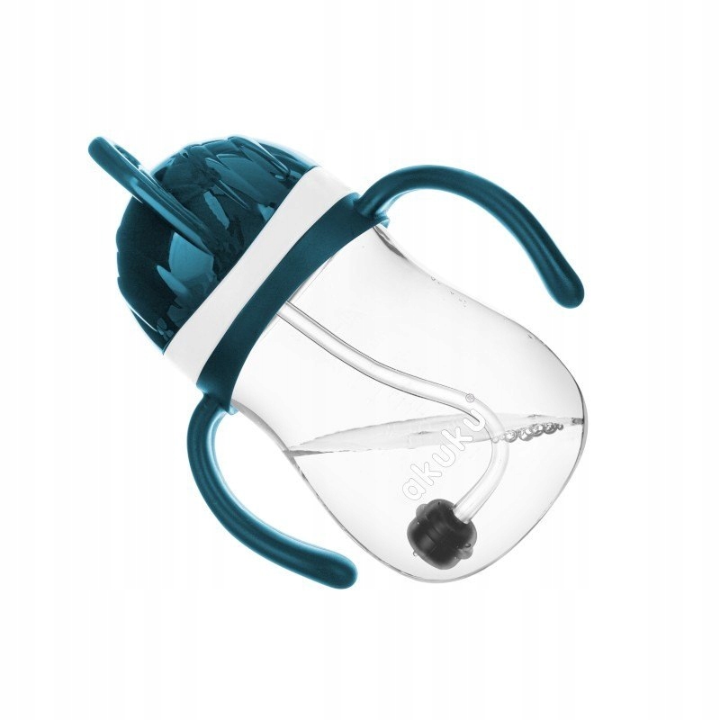 bidon akuku ze słomką i odważnikiem blue 280ml 0% BPA szczelny kubek do picia pod każdym kątem