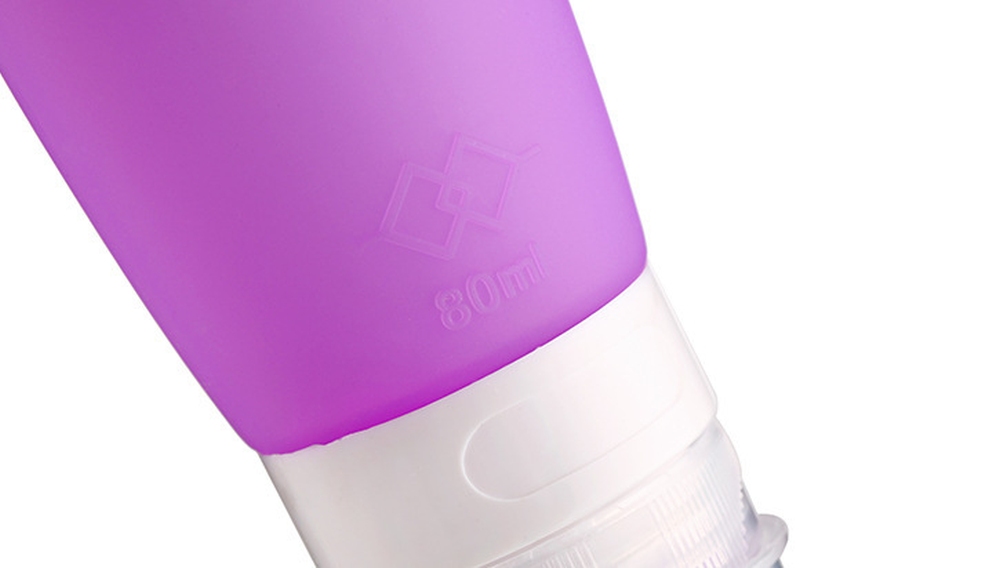 pojemniki na kosmetyki podróżne silikonowe simplo fioletowe detale zdjęcie