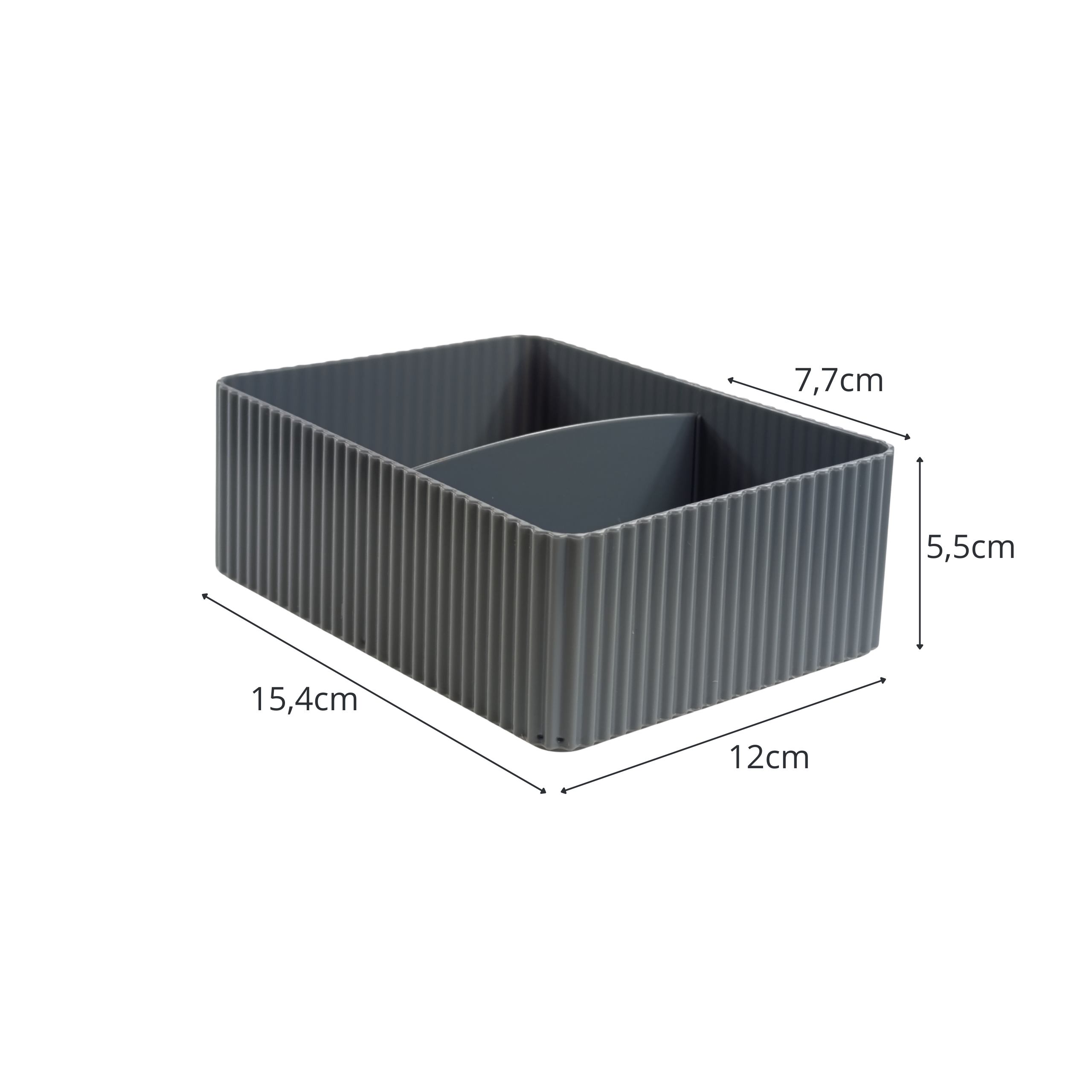szary organizer simplo M specyfikacja 15,4x12x5,5 cm wyjmowana przegródka