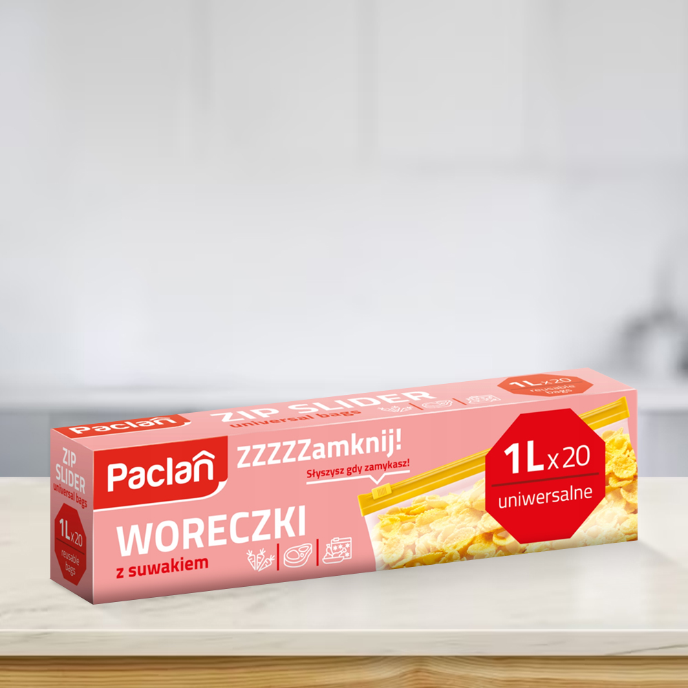 woreczki strunowe paclan zip 1 litr pole do opisu zawartosci i daty