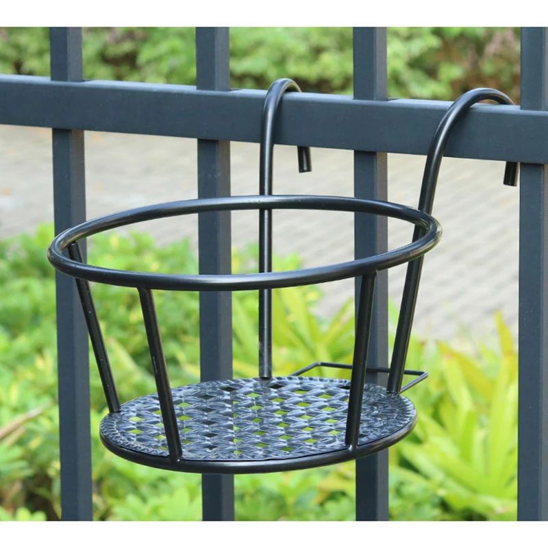 kwietnik balkonowy metalowy simplo czarny zawieszany na balustradę 5903068135675