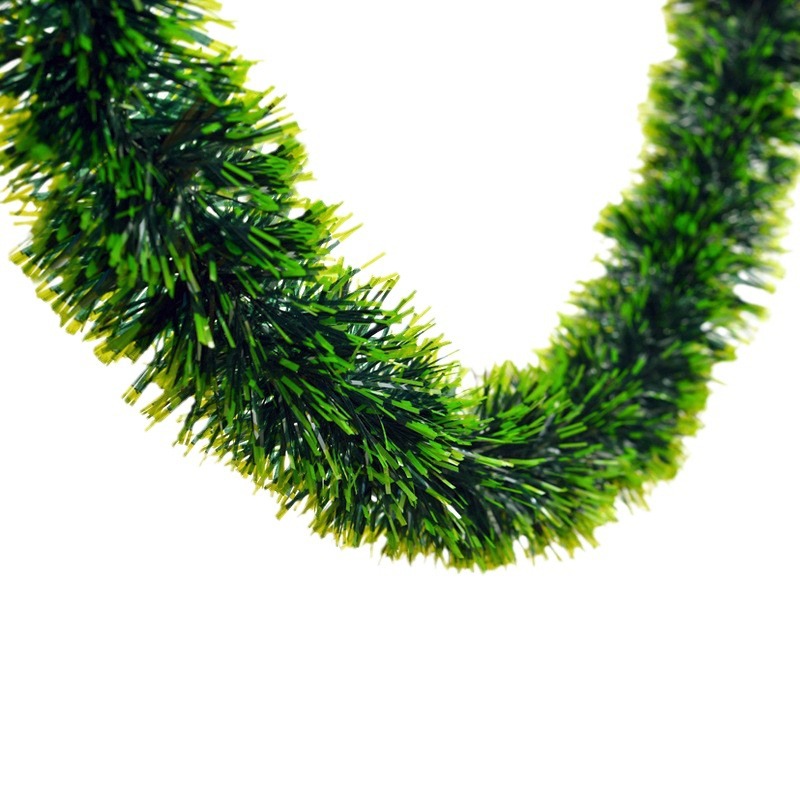 girlanda świąteczna zielona z jasnozielonymi końcówkami do tworzenia wianków i dekoracji