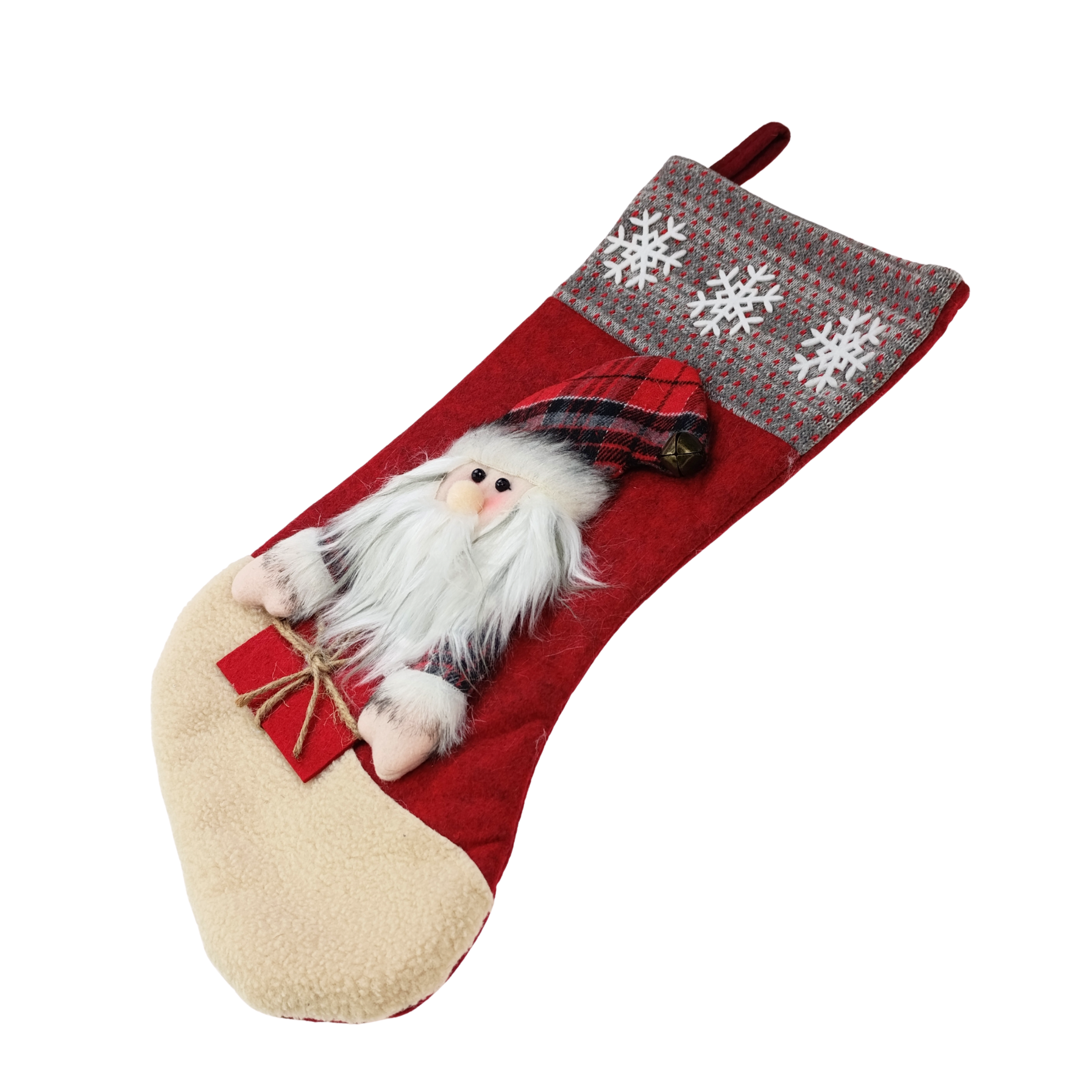 zalety skarpety świątecznej mikołaj 3D solidna pojemna z uchwytem