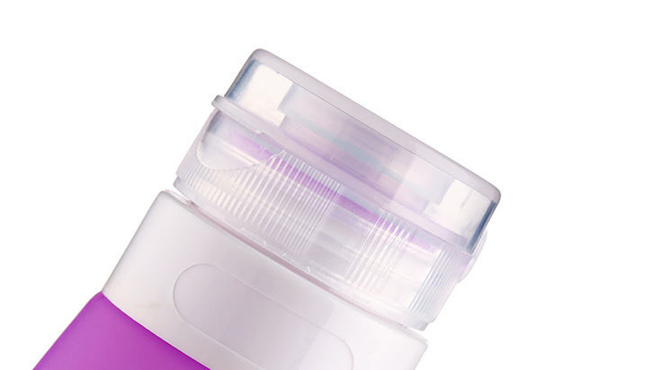 butelki silikonowe podróżne na kosmetyki simplo fioletowe zestaw 2 szt zdjęcie