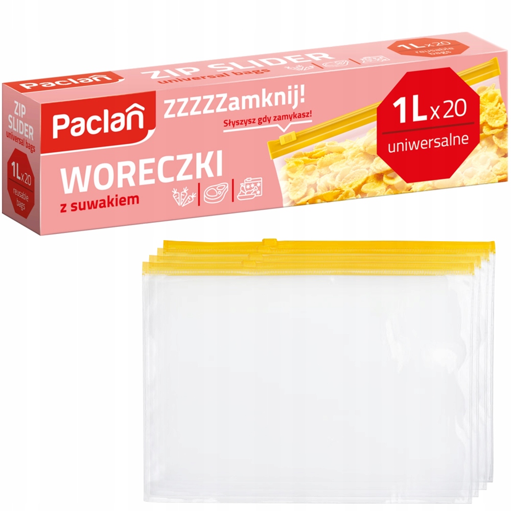 woreczki strunowe paclan zip 1 l z suwakiem szczelne zamkniecie