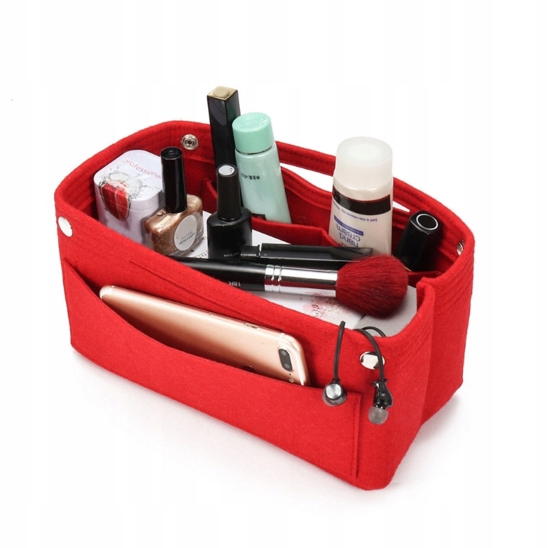 organizer do torebki simplo czerwony filcowy wkład z kieszonkami 5903068131837