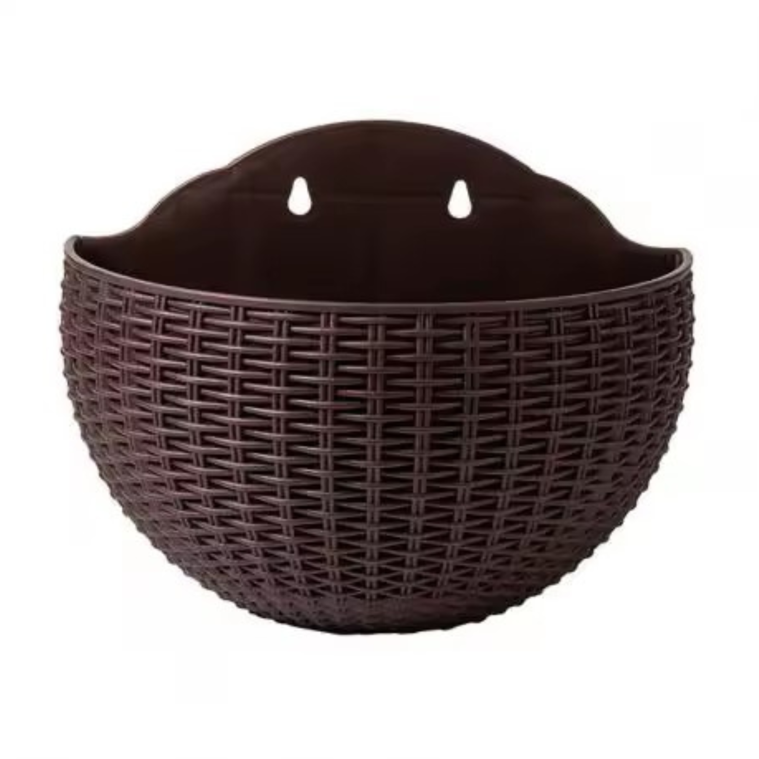 doniczka wiszaca rattan na sciane brazowa simplo uchwyty do zawieszenia na plot