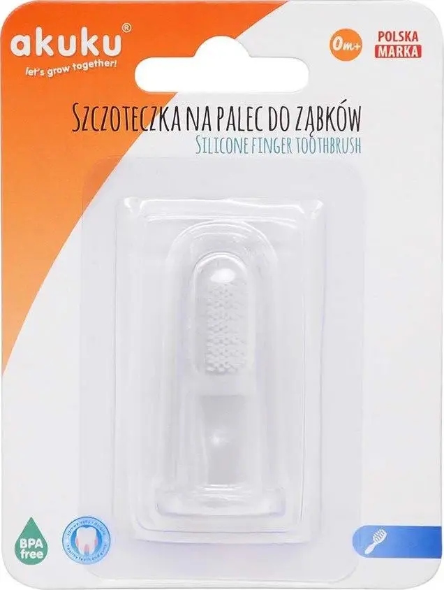 szczoteczka silikonowa z wypustkami masaż dziąseł niemowlaka higiena jamy ustnej zdjęcie