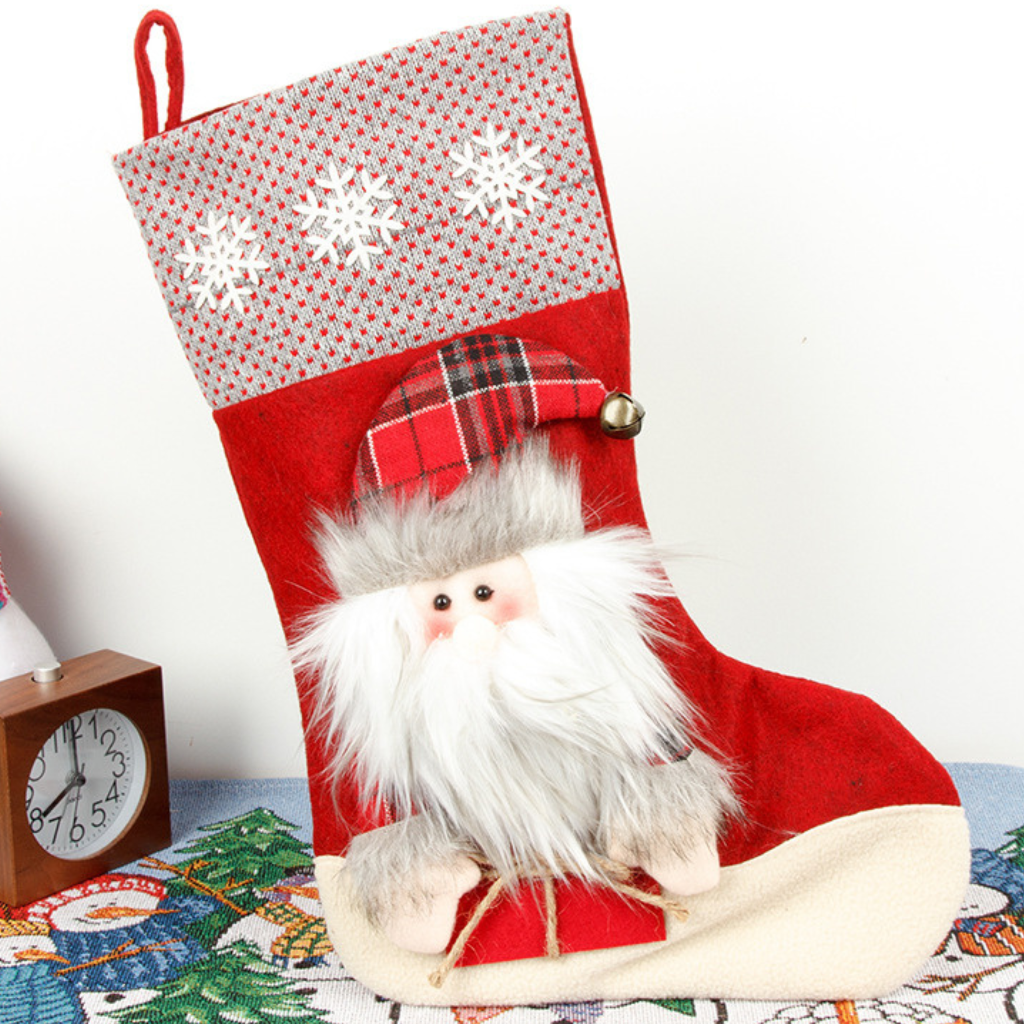 świąteczna skarpeta mikołaj 3D szczegóły wykonania dzwoneczek