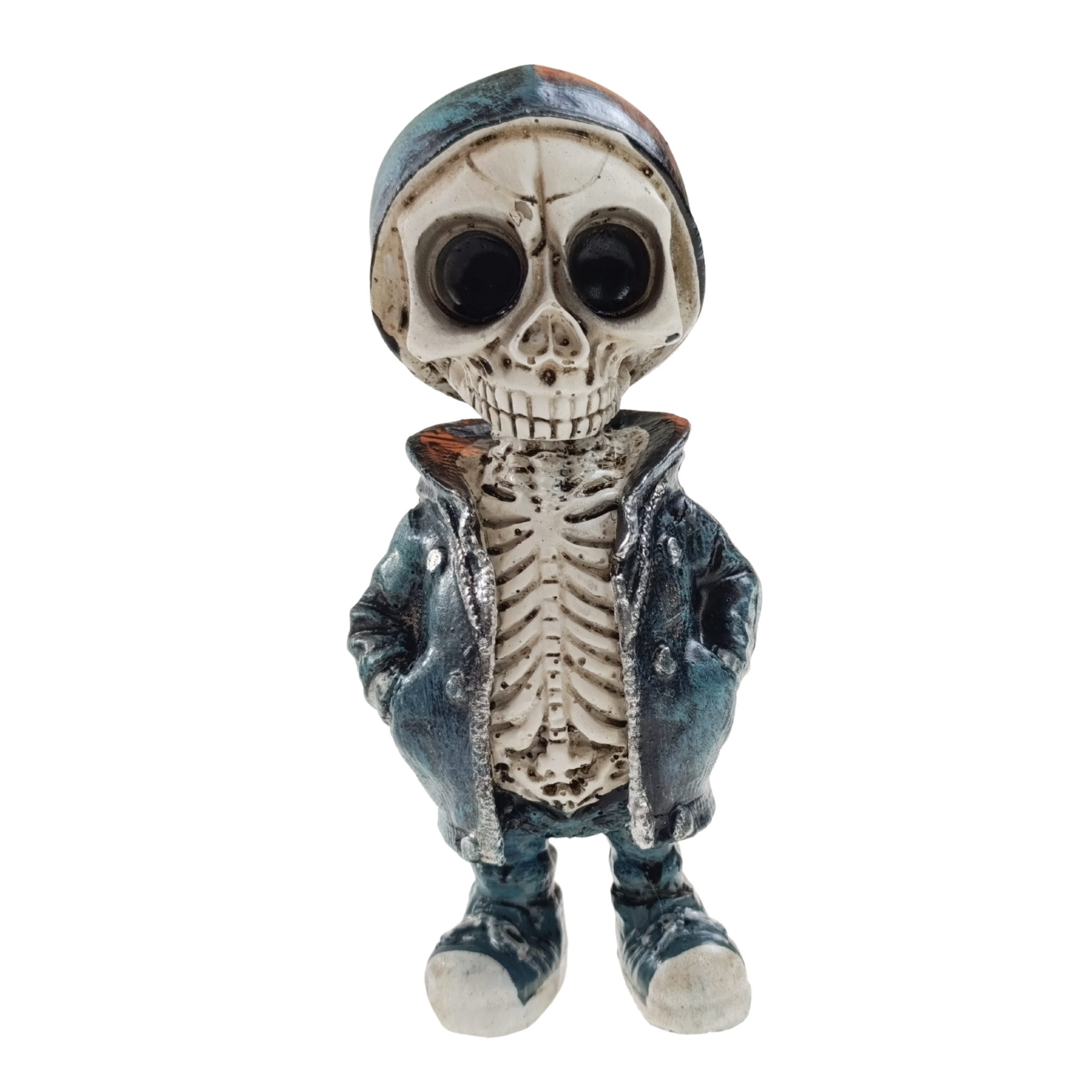 figurka szkielet halloween simplo model 2 niebieska kurtka i czapka dekoracja