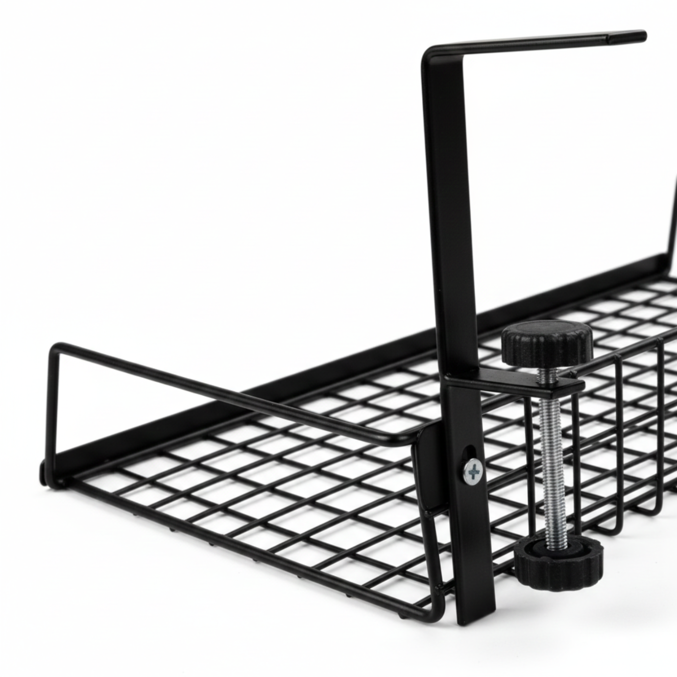 organizer na kable polka pod biurko simplo widok z gory metalowa siatka