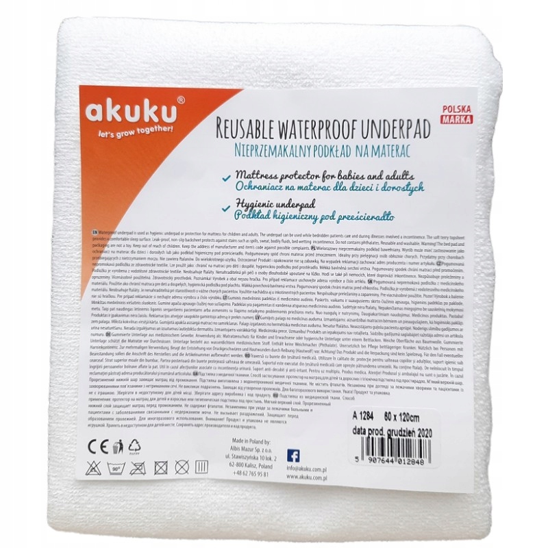 akuku ochraniacz na materac 120x60 dane techniczne podkład nieprzemakalny