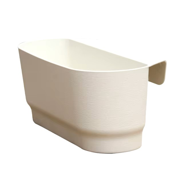donica balkonowa na balustradę simplo kremowa z fakturą 45 cm 5903068136986