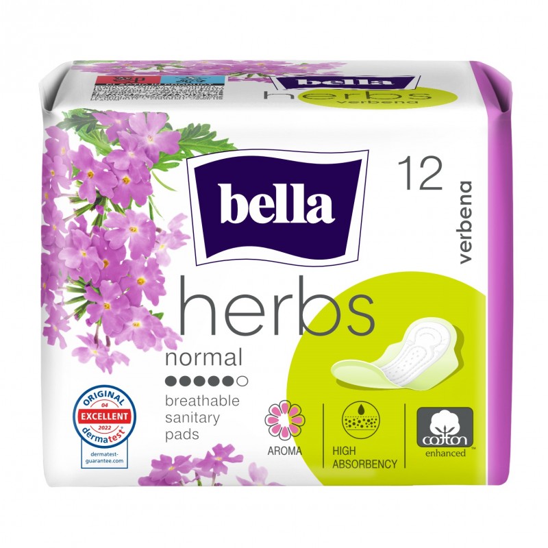 podpaski bella herbs werbena 12 szt oddychające ze skrzydełkami 5900516303556